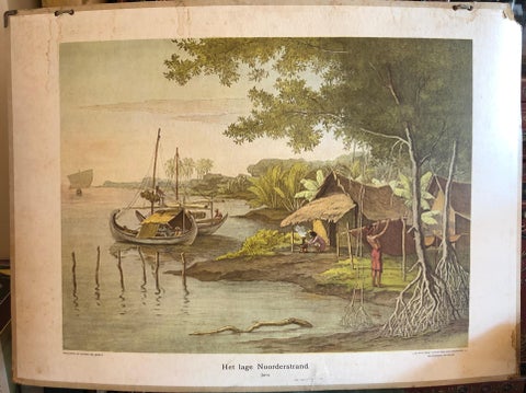 Collection of 5 Vintage School-Charts of Indonesia, Incl Bali Ritual Cremation, view 3
