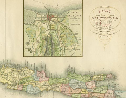 Antique Map of Java and Batavia of nowadays Indonesia, '1818', view 3
