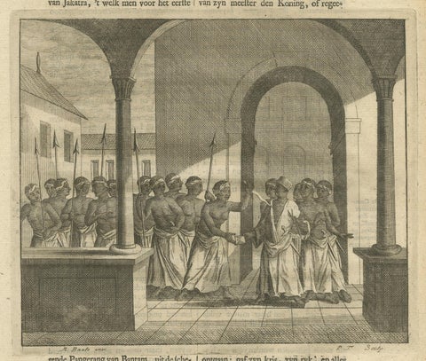 Antique Print of the Attack on the King of Jakarta by Valentijn, 1726, view 2