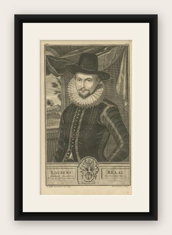 Antique Portrait of Laurens Reael, Governor-General of the Dutch East Indies, shown framed