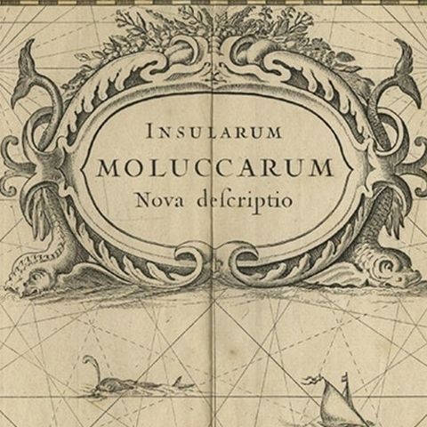 Old Map of the Moluccas, Known as the Famous Spice Islands, Indonesia, ca.1730, close-up 1