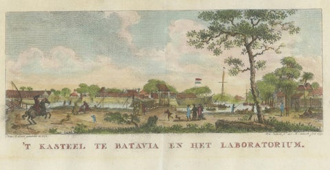 Dutch Colonial Views of Batavia, Diestpoort and Castle with Laboratory, c.1780, close-up 3