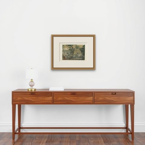 Antique Print of Timor Island Near Kupang by Ferrario, '1831', shown framed on a wall, true to size