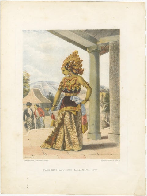 Title: Antique Javanese Costume Lithographs, Set of Five by F. Hardouin, c.1840, view 2