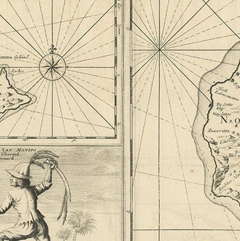 Antique Map of Manipa and Other Maluku Islands, Indonesia, 1726, close-up 1