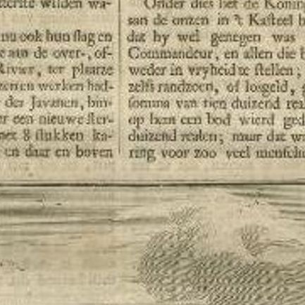 Antique Print of Negotiations in Batavia by Valentijn, 1726, close-up 1