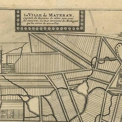 Antique Map of the City of Materan 'Indonesia' by P. van der Aa, circa 1725, close-up 1