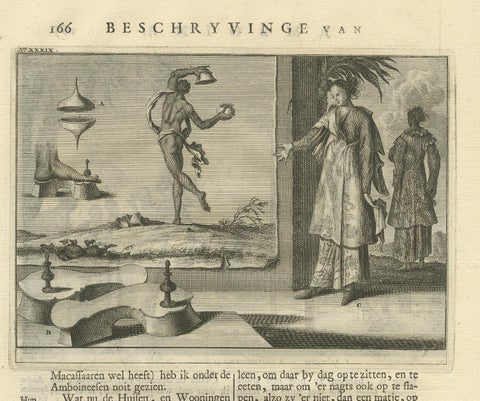 Antique Print of Music Instruments from Ambon by Valentijn '1726', view 4