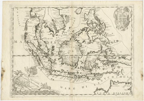 Original Antique Map of the Philippines, Malaysia, Indonesia, Singapore, c.1690, view 2