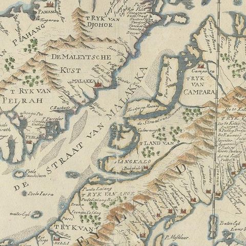 Antique Map of Sumatra, Indonesia 'c.1780', close-up 2