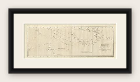 Large Antique Map of New Guinea and New Britain Showing Capt. Cooks Tract, 1773, shown framed