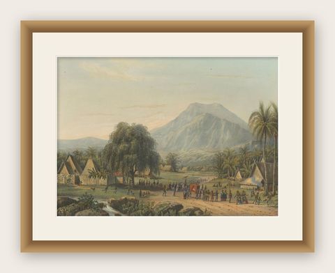Wedding Procession in the Salak Valley, Puncak, Java Cultural Lithograph, 1872, shown framed