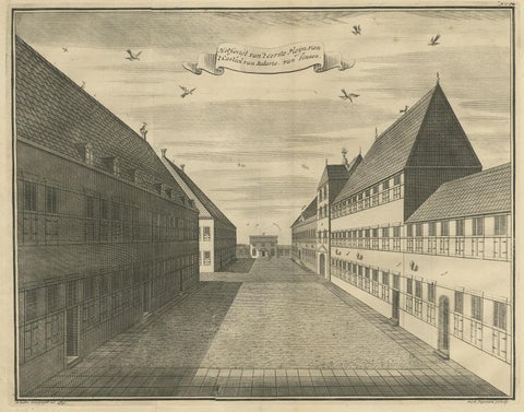 Antique Print of the First Square of the Castle of Batavia by Valentijn, '1726', view 3