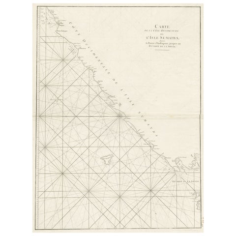 Sea Chart of Part of the Southwestern Coast of Sumatra & Nias, Indonesia, C1775