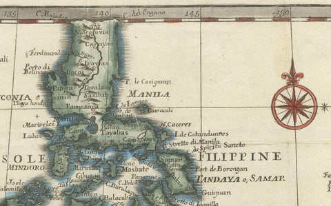 Antique Map of the Philippines & Eastern Indonesia: Spice Islands by Tirion 1738, close-up 4