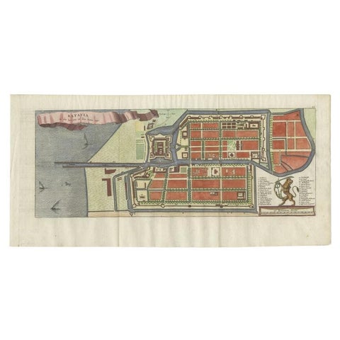 Antique Map of Batavia, Nowadays Jakarta, the Capital of Indonesia, 1782, view 2