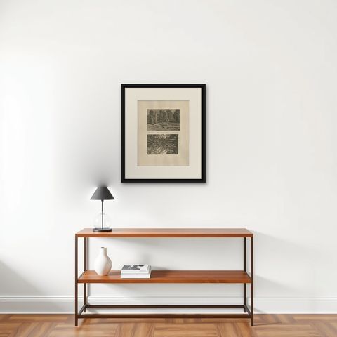 Pepper Plantation & Timber, Sumatra, Antique Kleingrothe Photogravure c.1900, shown framed on a wall, true to size