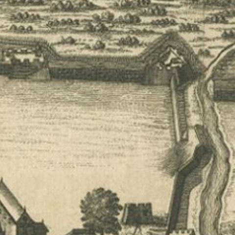 Antique Print of the Town and Fortress of Ternate by Renneville, 1725, close-up 2