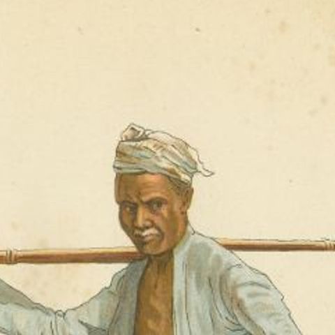 Antique Print of Indonesian Carrier or 'Koelie', 1909, close-up 1