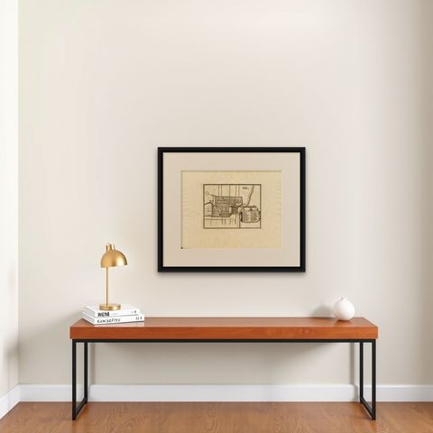 Antique Plan of Batavia, Capital of the Dutch East Indies, by Van Der Aa, 1725, shown framed on a wall, true to size