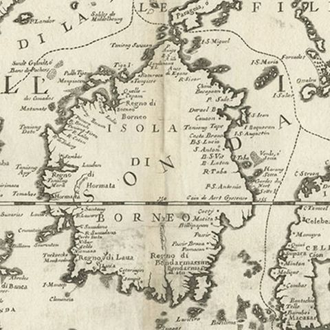 Original Antique Map of the Philippines, Malaysia, Indonesia, Singapore, c.1690, close-up 2