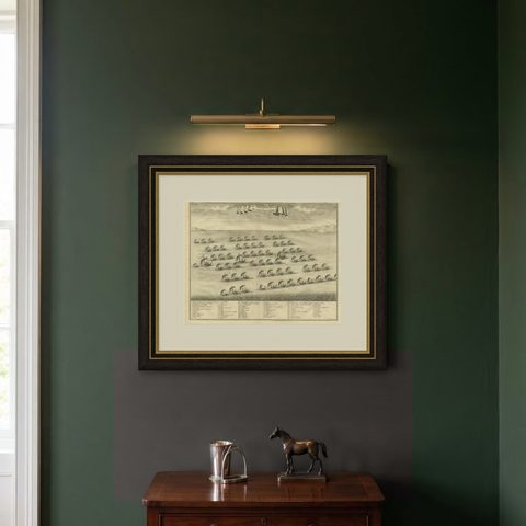 Antique Print of the Hongi/Coracora Fleet by Valentijn '1726', shown framed on a wall, true to size