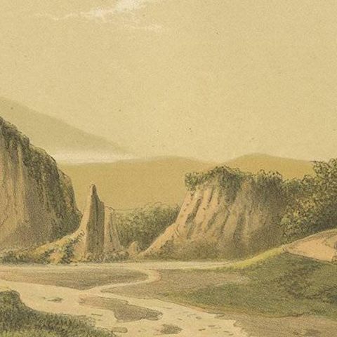 Antique Print of Ngarai Sianok 'Sumatra' by M.T.H. Perelaer, 1888, close-up 1