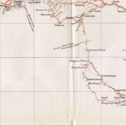 Antique Map of the Main Roads of Palembang by Stemler, c.1875, close-up 2