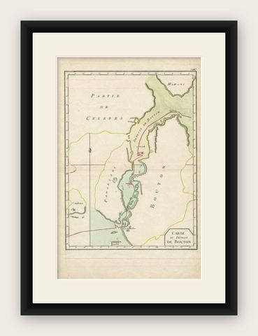 Antique Map of the Buton Strait by Philippe, 1787, shown framed