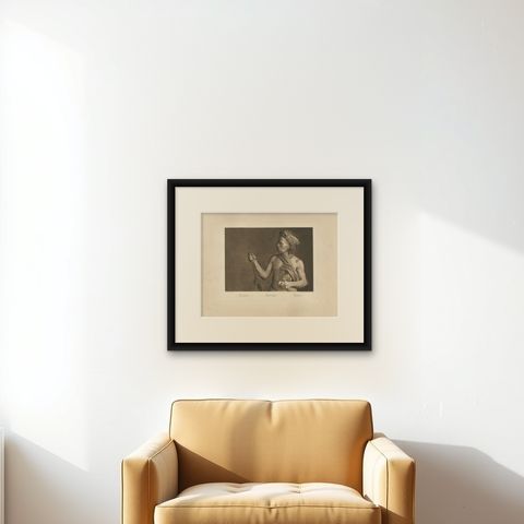 Batak Warrior Portrait, Sumatra, C J Kleingrothe, Dutch East Indies c1910, shown framed on a wall, true to size