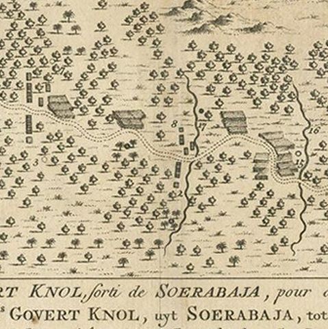 Antique Print of the Expedition of Govert Knol from Surabaya to Pangerang, 1750, close-up 2