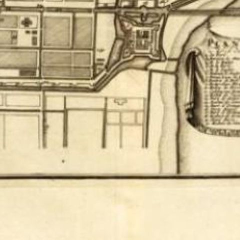 Antique Plan of Batavia, Capital of the Dutch East Indies, by Van Der Aa, 1725, close-up 2
