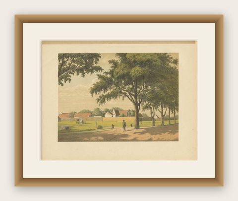 Antique Print of Makassar by M.T.H. Perelaer, 1888, shown framed