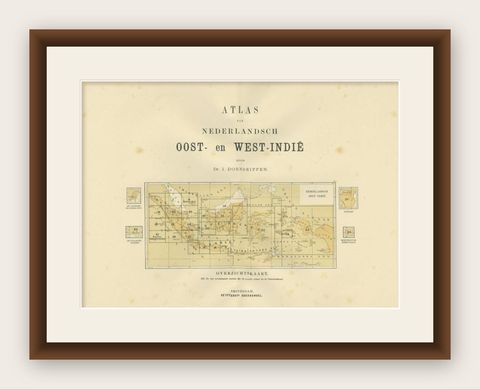 Antique Map of the East Indies by Dornseiffen, 1900, shown framed