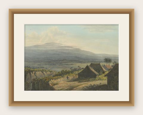 Highland Landscape in the Bantam Residency, Java Lithograph, Published 1872, shown framed