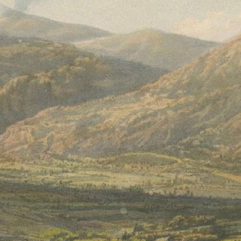 View of the Tengger Mountains, East Java, Rare Java Landscape Lithograph, 1872, close-up 3