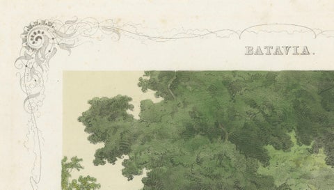 Batavia General's Residence & Governor's Hotel, Jakarta Lithograph, 1860, close-up 6