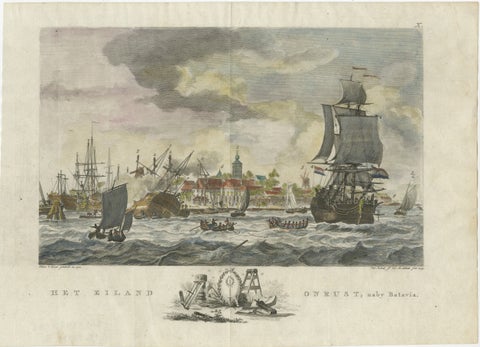 1779 View of Onrust Island Near Batavia with VOC Shipyard Activity, view 2