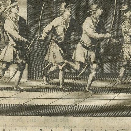 Antique Print of the Kidnapped Governor by Valentijn, 1726, close-up 1