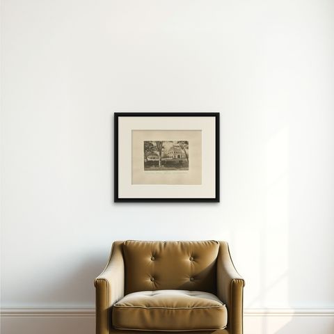 Medan Resident’s Palace, East Coast of Sumatra, Kleingrothe Photogravure c.1900, shown framed on a wall, true to size