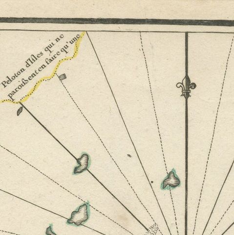 Interesting Map of the Thousand Islands in the Bay of Batavia 'Jakarta', ca.1740, close-up 1