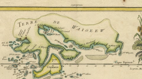 Antique Map of Raja Ampat and New Guinea, Bellin, Papuan Islands c.1749, close-up 3