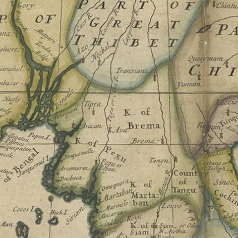 Antique Map of Southeast Asia from Persia to the Timor Island, 1712, close-up 3
