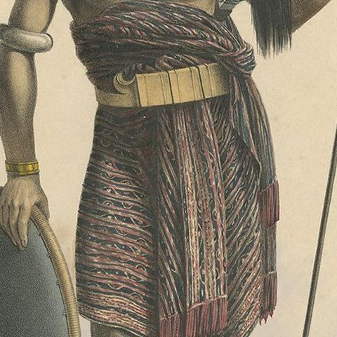Antique Print with a Native of Sawu 'Indonesia' by Temminck, circa 1840, close-up 2