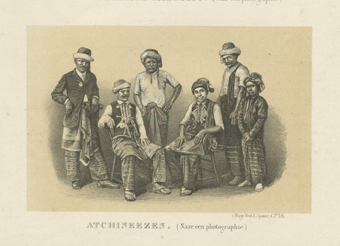 Print of a Fortified Mosque and of Nobility in Aceh, Sumatra, Indonesia, 1874, close-up 2