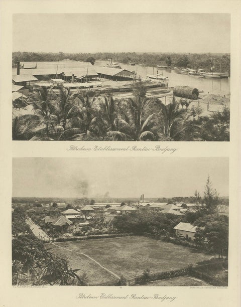 Oil Industry at Rantau-Pandjang, Sumatra, Dutch East Indies, ca.1910, close-up 1