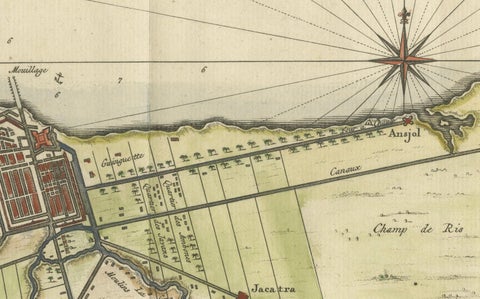 Map of Batavia’s Surroundings with Early Reference to Jakarta, Indonesia, c.1770, close-up 1