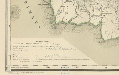 Antique Map Set of Western & Southern Borneo, Dutch East Indies Era, 1884, close-up 4