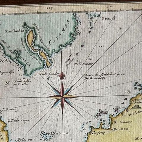 Original Map of the East Indies Including Sumatra, Java, Borneo & Malaysia, 1755, close-up 1