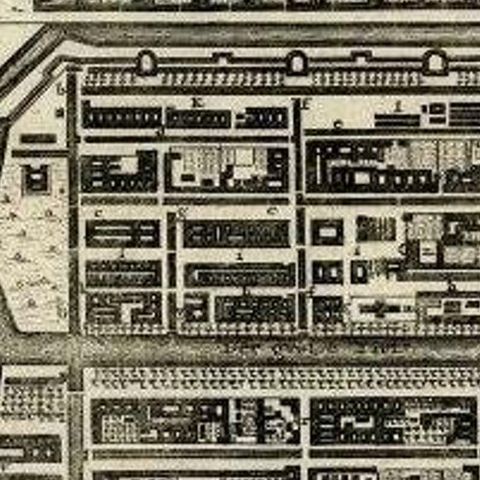 Antique Plan of Batavia and the Castle in the Dutch East Indies, 1763, close-up 2